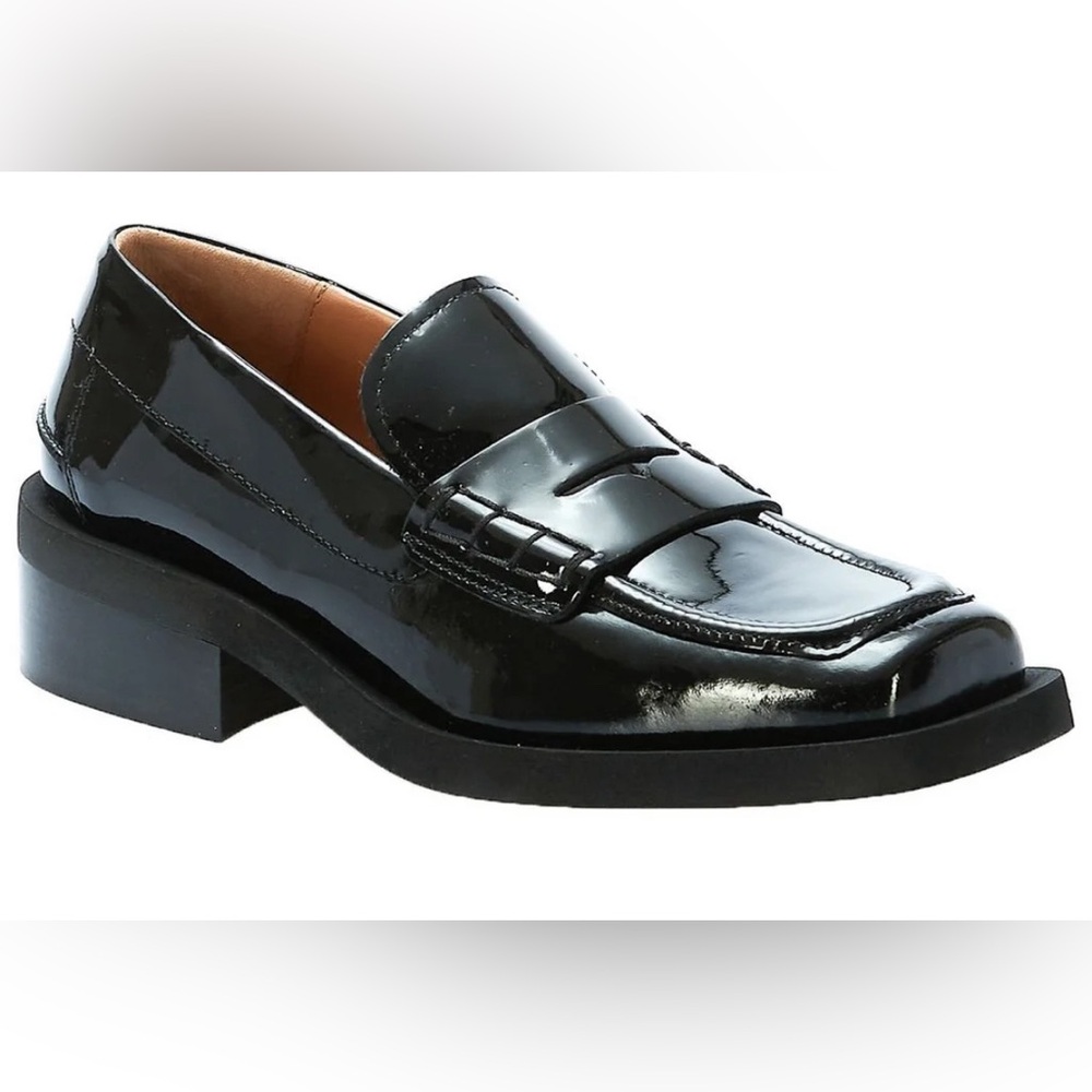 Ganni Square-Toe Slip-On Loafers Size 38